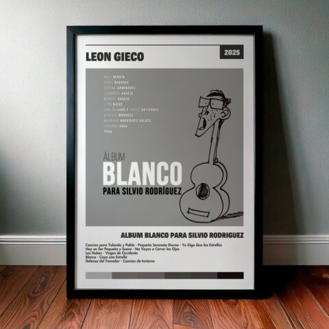 Cuadro León Gieco – Album Blanco para Silvio Rodriguez